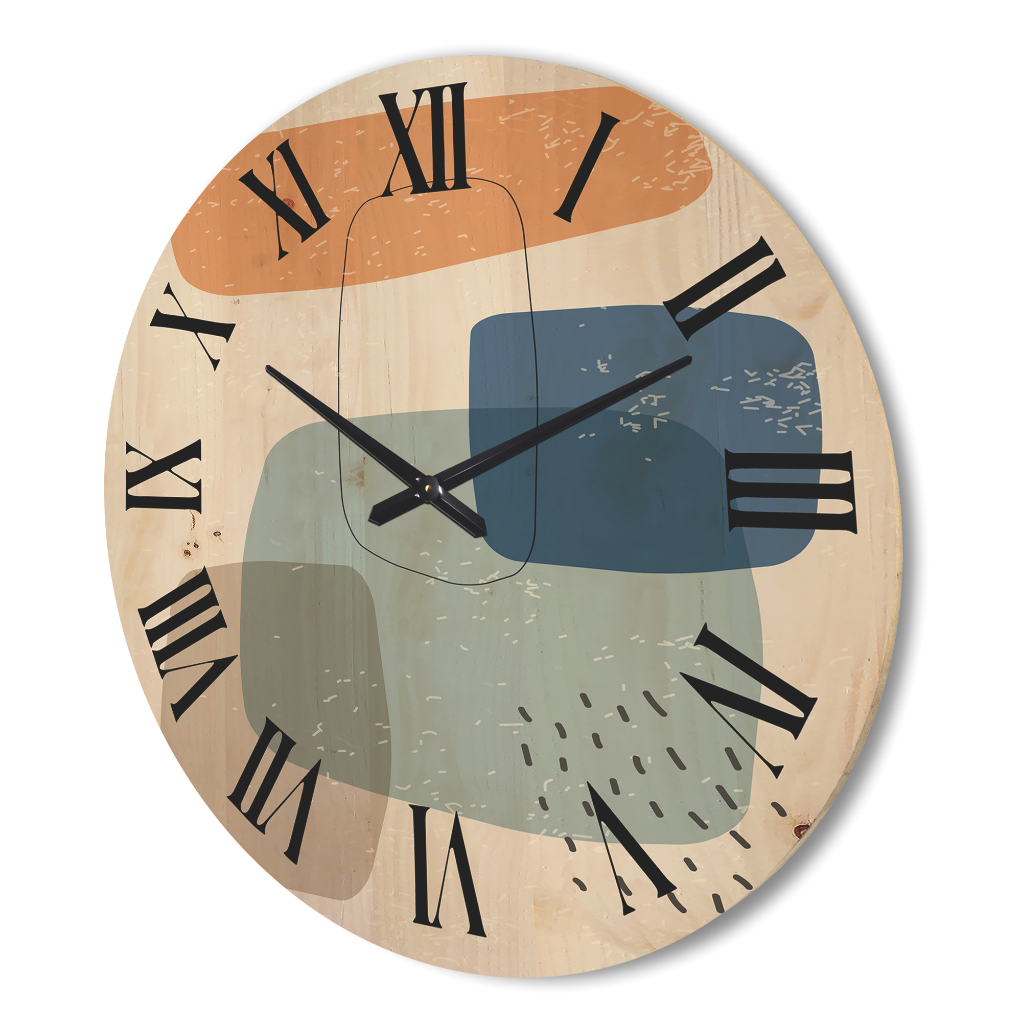 Designart 'Minimal Geometric and Elementary Organic Compostions XXXXXXXX' Modern Wood Wall Clock