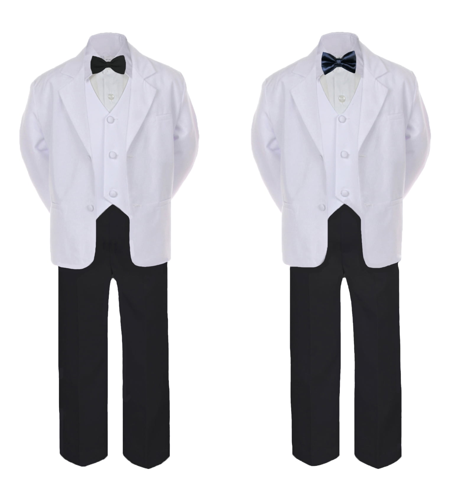 6pc Baby Toddler Boy Teen Formal Black Suit Set or 1pc Satin Bow Tie Only Sm-20