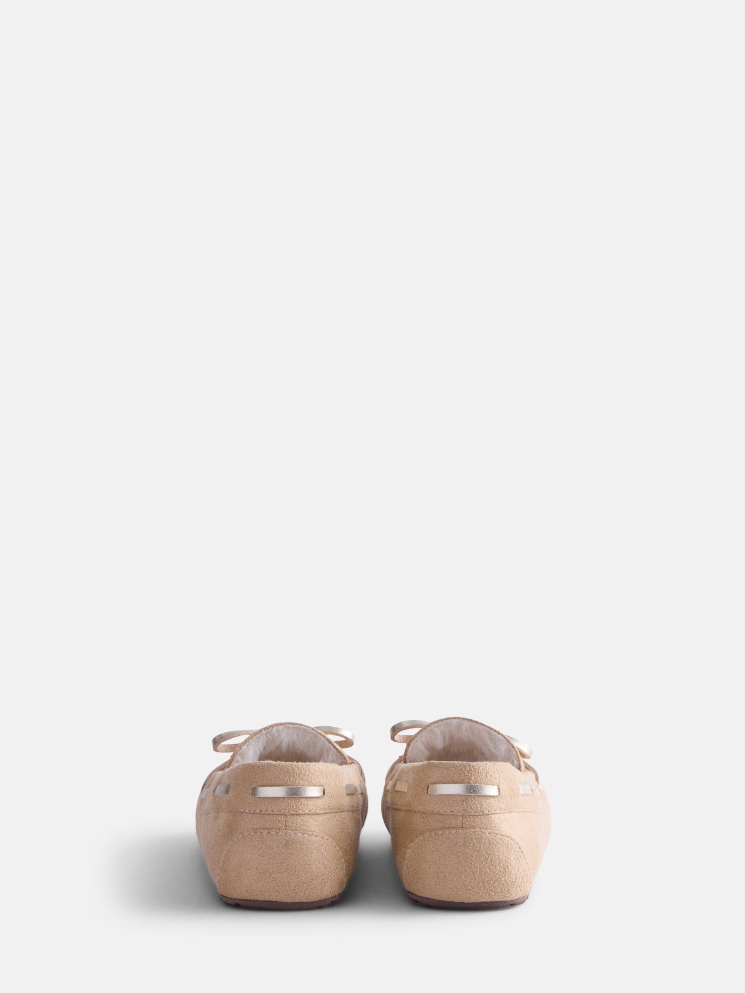 Wonder Nation Little and Big Girls Faux Fur Lined Moccasin Slippers