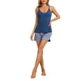 thumbnail image 2 of Camisetas sin mangas de mujer INSPIRE CHIC, pijamas de capa base, tirantes de espagueti, tops de tanque de sueño en V, M azul, 2 of 6