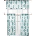thumbnail image 1 of Curtain Window-3pcs /Set Dual Color Polyester Window Curtain Shade Blackout Bedroom Living Room(Green), 1 of 7