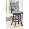 thumbnail image 7 of Pemberly Row Modern 24" Wood & Fabric Swivel Counter Stool in Gray, 7 of 7