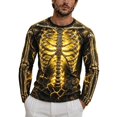 thumbnail image 3 of CONFREE Halloween Mens Short Sleeve Tshirts Crew Neck Spooky Skeleton Graphic Lightweight Fall Casual Tees, 3 of 6