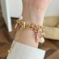 thumbnail image 3 of Fashionable Wristband for Apple Watch Bracelet Band 41mm 40mm 38mm Women, Stylish Chain Design with Unique Starfish Shells Pendants Charms Strap for iWatch Series 9 8 7 6 5 4 3 2 1 SE, Gold, 3 of 7
