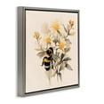 thumbnail image 4 of Stupell Industries Honeybee with Daisies Animals & Insects Painting Gray Floater Framed Canvas Art Print Wall Art, 25 x 25, 4 of 10