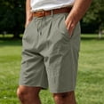 thumbnail image 5 of CIENVNSTG Men's Linen-Textured Quick-Dry Shorts Drawstring Waist Breathable Beach & Casual Shorts Green S, 5 of 7