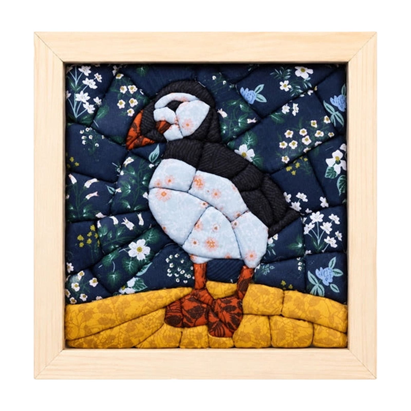 Kinusaiga Fabric Art Kit | DIY 3D Fabric Poke Art Kit for Adults Premium No-sew Mosaic Wall Art & Craft Kits with Frame & Tools | Relaxing Handmade Japanese Art Project Gifts for Beginner(2bird-d)