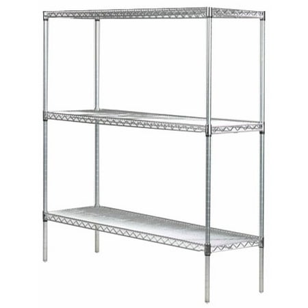 24 Deep X 72 Wide 96 High 3 Tier Chrome Starter Shelving Unit 24 Deep X 72 Wide 96 High 3 Tier Chrome Starter Shelving