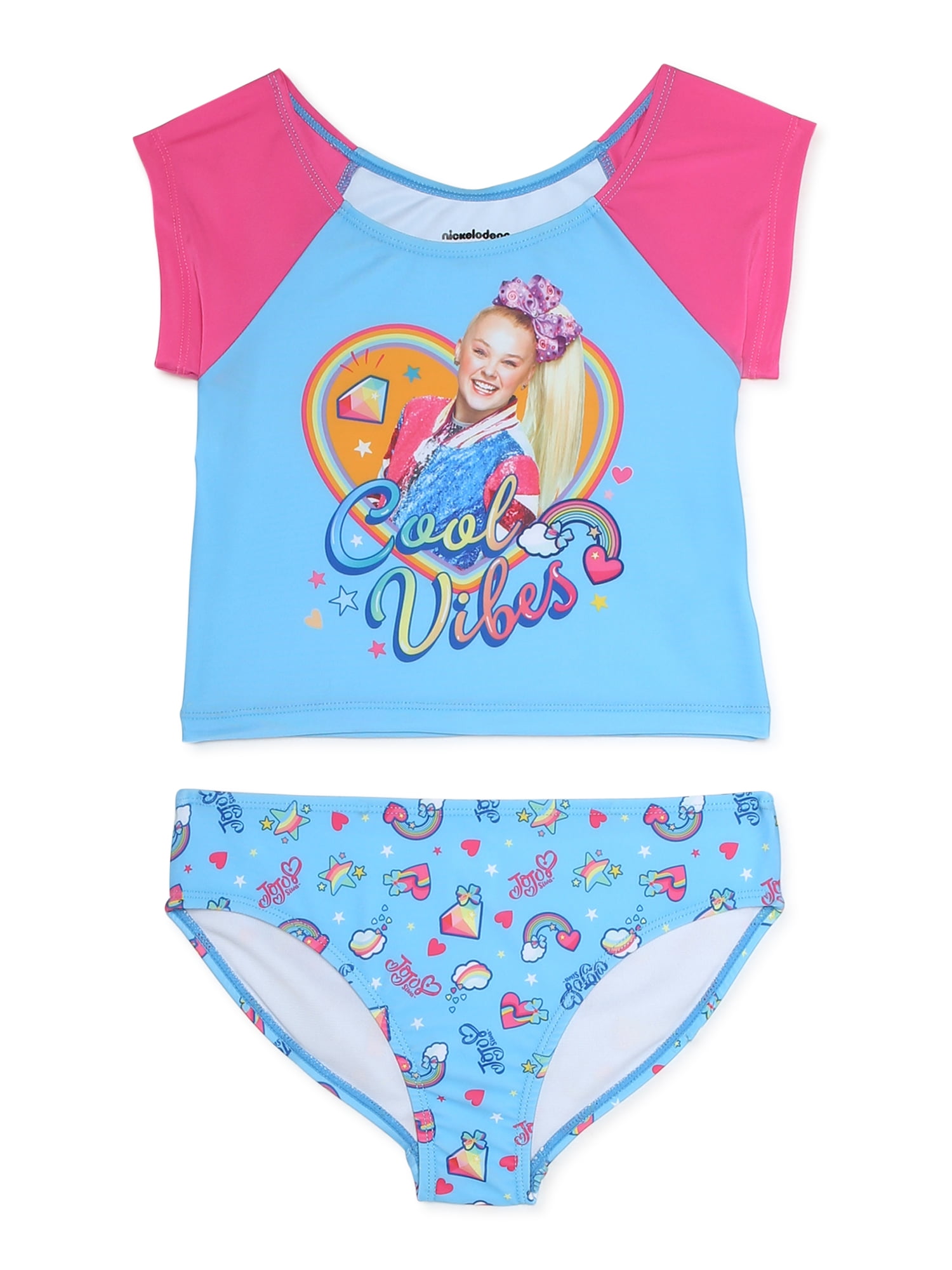 Jojo Siwa Girls Swimsuit Top and Bottom, 2-Piece Set, Sizes 4-12