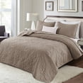 thumbnail image 3 of Exclusivo Mezcla Oversized King Quilt Bedding Set, Lightweight Vintage California Cal King Size Quilts with Pillow Shams, Soft Bedspreads Coverlets for All Seasons (112"x104", Taupe), 3 of 7