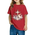 thumbnail image 2 of Jinhomg Cute T Shirt for Kid Soft Comfort Short Sleeve Cotton Tops Casual Floral And Bunny Graphic Tees Boys Girls Spring Summer Daily Wear 2025 Saving Red 3 Years, 2 of 5