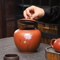 thumbnail image 1 of Latas de té de arena morada de cerámica, latas selladas a prueba de humedad, latas de almacenamiento de té con aroma retro para el hogar, latas de almacenamiento de té, 1 of 1