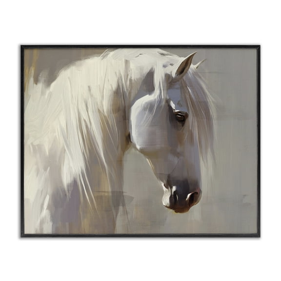 Stupell Industries Transitional White Moon Horse Black Framed Giclee Art, 14 x 11, by Svetlana Aleynikova