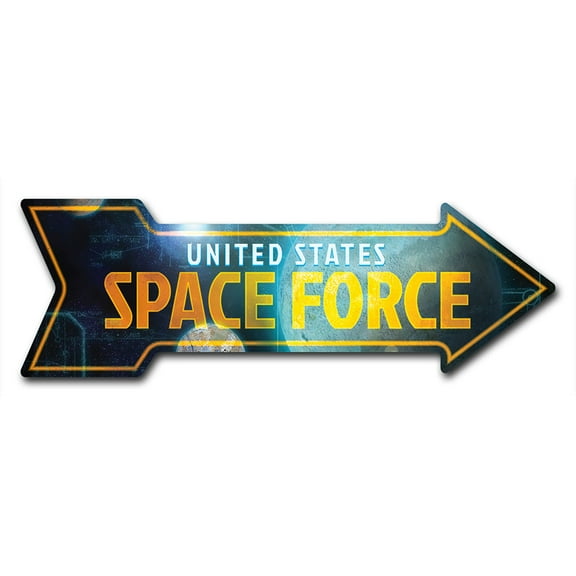 SignMission 8 x 24 in. Indoor & Outdoor Decor Direction Sticker Vinyl Wall Decals - Space Force - 24 in.