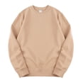 thumbnail image 5 of Momasggi Crewneck Sweatshirt for Men Oversized Long Sleeve Pullover Tops Fashion Solid Color Going Out Sweatshirts Fall Winter Outfits Khaki 2XL, 5 of 7
