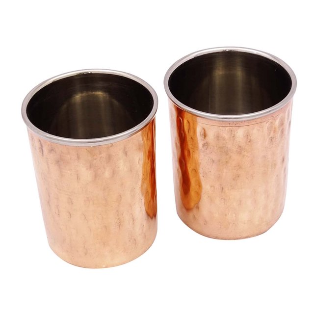 Straight Tumbler Glass Kitchenware Tableware India Copper Steel Utensils 1 Pair