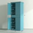 thumbnail image 7 of YYAo Kitchen Pantry Storage Cabinet with Doors, Drawer and Adjustable Shelving, Cabinet for Home, Dining Room, Turquoise, 7 of 7