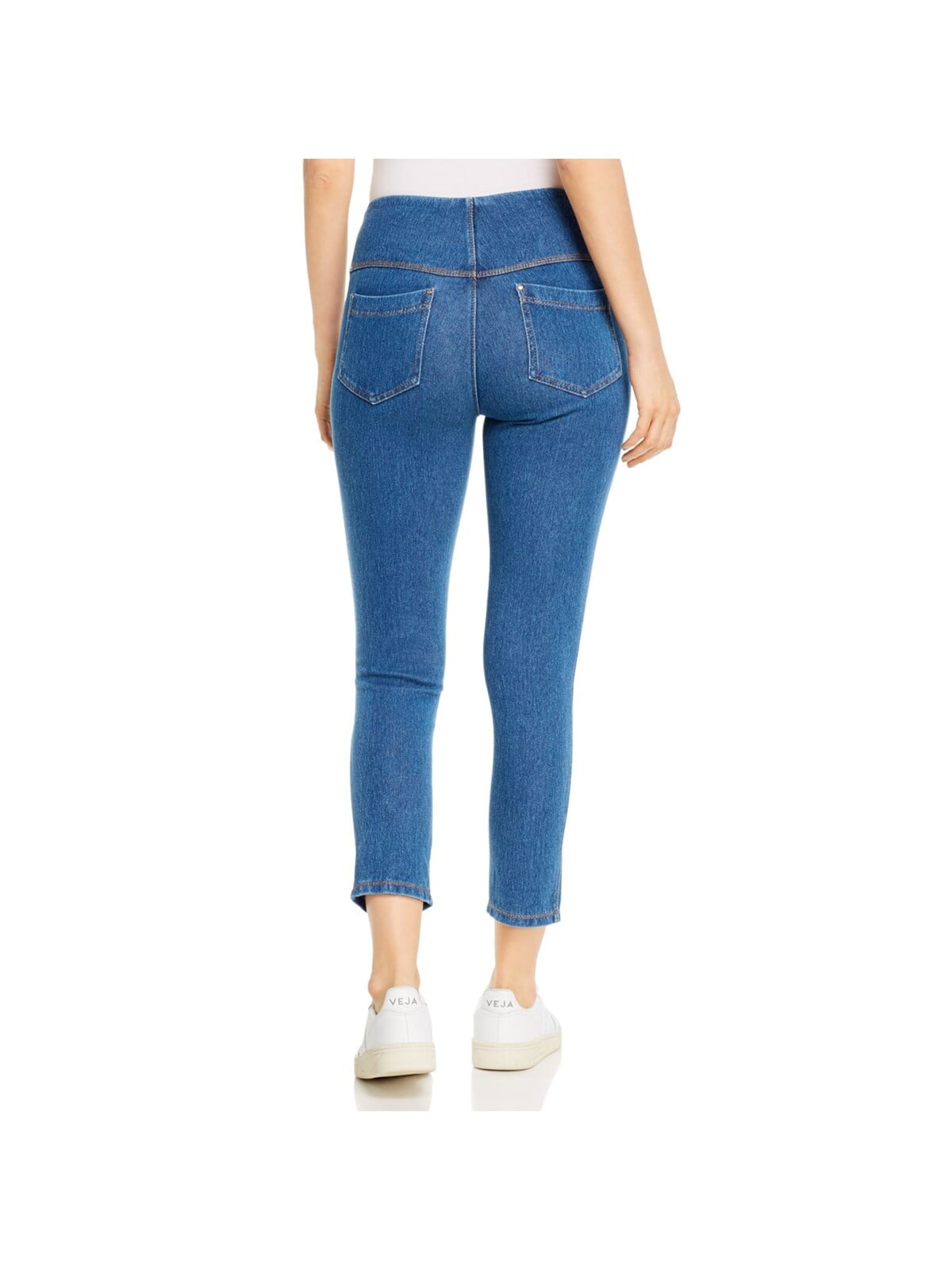 LYSSE Womens Blue Denim Pocketed Fitted Cropped Split Hem Slimming High  Waist Jeans XS - Walmart.com