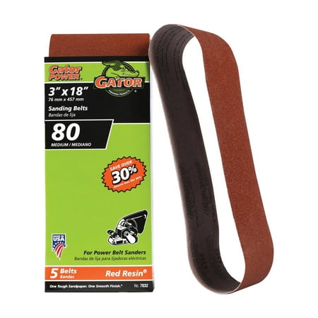 

Ali Industries 7032 3 x 18 in. 80 Grit Sanding Belt - 5 Pack