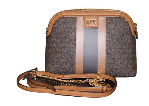 Michael Michael Kors Large Logo Stripe Dome Crossbody Bag … 