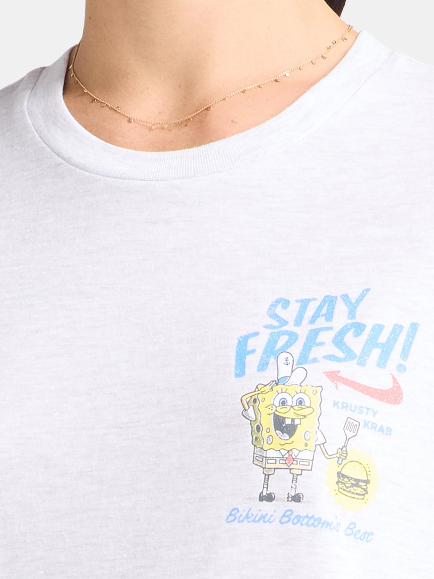 SpongeBob SquarePants Women's Krabby Patty Graphic Tee with Short Sleeves, Sizes XXS–XXL
