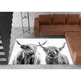 thumbnail image 4 of Entry Rugs, Animal Rug, Highland Cow Rugs, Black and White Rug, Dining Room Rugs, Scottish Rug, Anti-Slip Carpet Rugs, Printed Rug, 2.6'x5' - 80x150 cm, 4 of 8