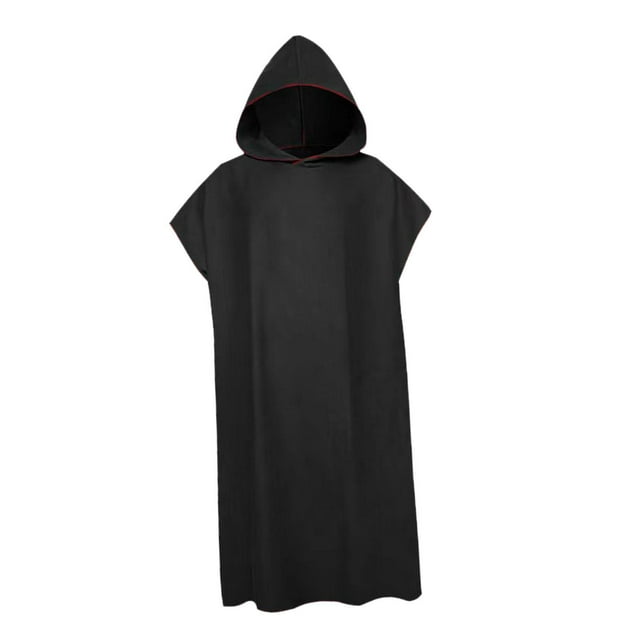 Decodeary Microfiber Absorbent Changing Towel Robe Surfing Beach Bathrobe Surf Poncho For Swimming Quick Dry Adult Gift Black 109x88cm