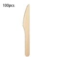 thumbnail image 1 of Wooden Disposable Tableware Set 50 100PCS Cake Forks Ice Cream Spoons Steak Knives For Weddings Cafes, 1 of 7