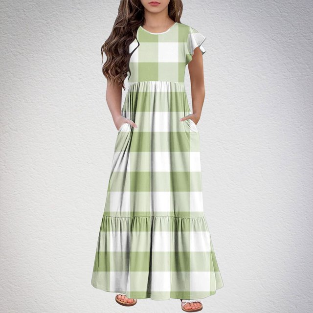 LOVZFMLL Robe Sans Manches à la Mode pour Enfants Robe d'Été Décontractée à Col Rond pour Filles