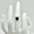 thumbnail image 6 of 18K Gold Over Brass Natural Black Onyx - Brazil Ring s.9 Jewelry RM-1742 TGR1010_E_9, 6 of 6