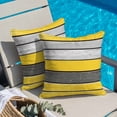 thumbnail image 4 of Coastal Style Throw Pillow Cover Vintage Gray Yellow Stripes Wood Grain Cotton Linen Cushion Cover Throw Pillow Case with Invisible Zipper for Couch Sofa Bed Chair Car 16x16 Inch, 4 of 14