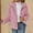 Pink, variant on Womens Jacket Zipperr Long Sleeve Fuzzy Warm Jackets Fall Clothes Women Winter Coats