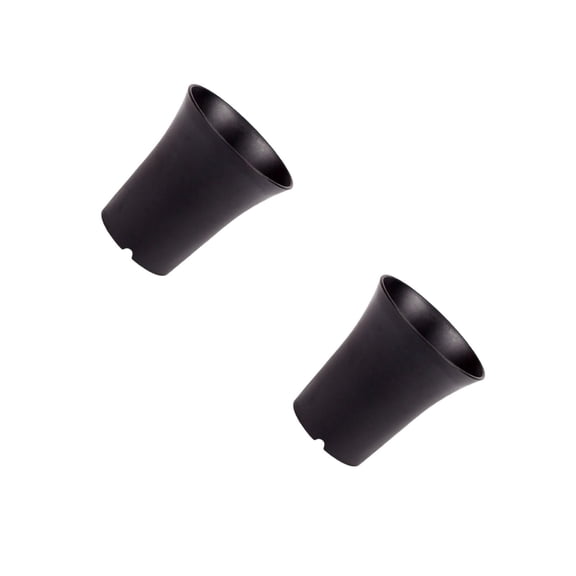 FRCOLOR 2 pcs  Plastic Round Succulents Pots Flower Planter for Home Office or Garden Decoration(Extra Small Black)