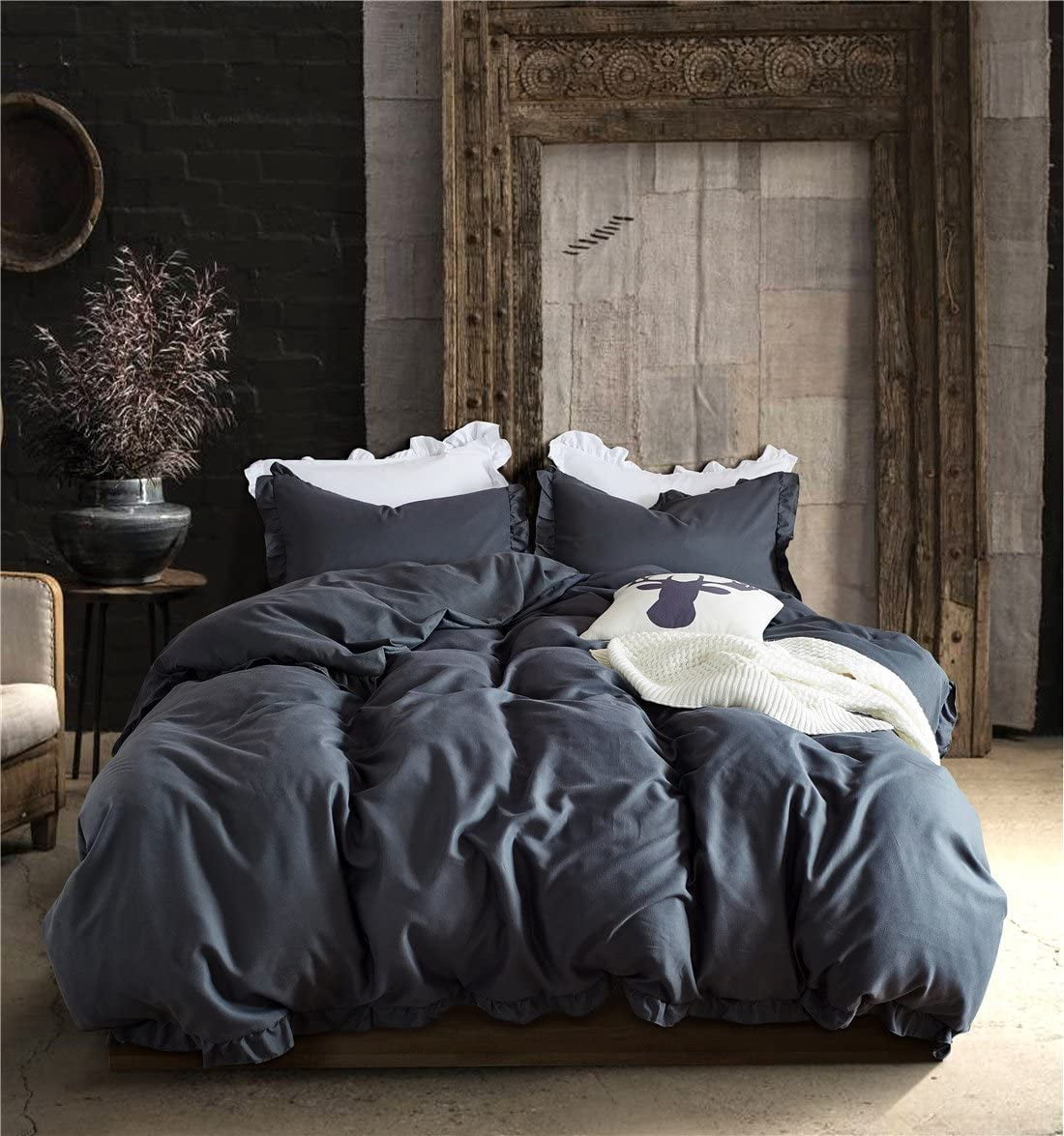 Vintage Ruffle Fringe Comforter Cover 