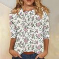 thumbnail image 2 of Womens Tops Dressy Casual Tunics Periwinkle Summer Blouses for Women 2025 Letter Print Tee, 2 of 5