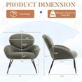 thumbnail image 4 of Modern Accent Chair, Upholstered Sherpa Reading Armchair Teddy Fabric with Metal legs for Living Room,Bedroom, 4 of 11