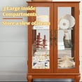 thumbnail image 2 of HIUU Small Curio Cabinets with Glass Doors,Small China Cabinets with Doors,Lighted Glass Display Cabinet with Lights(Oak), 2 of 9