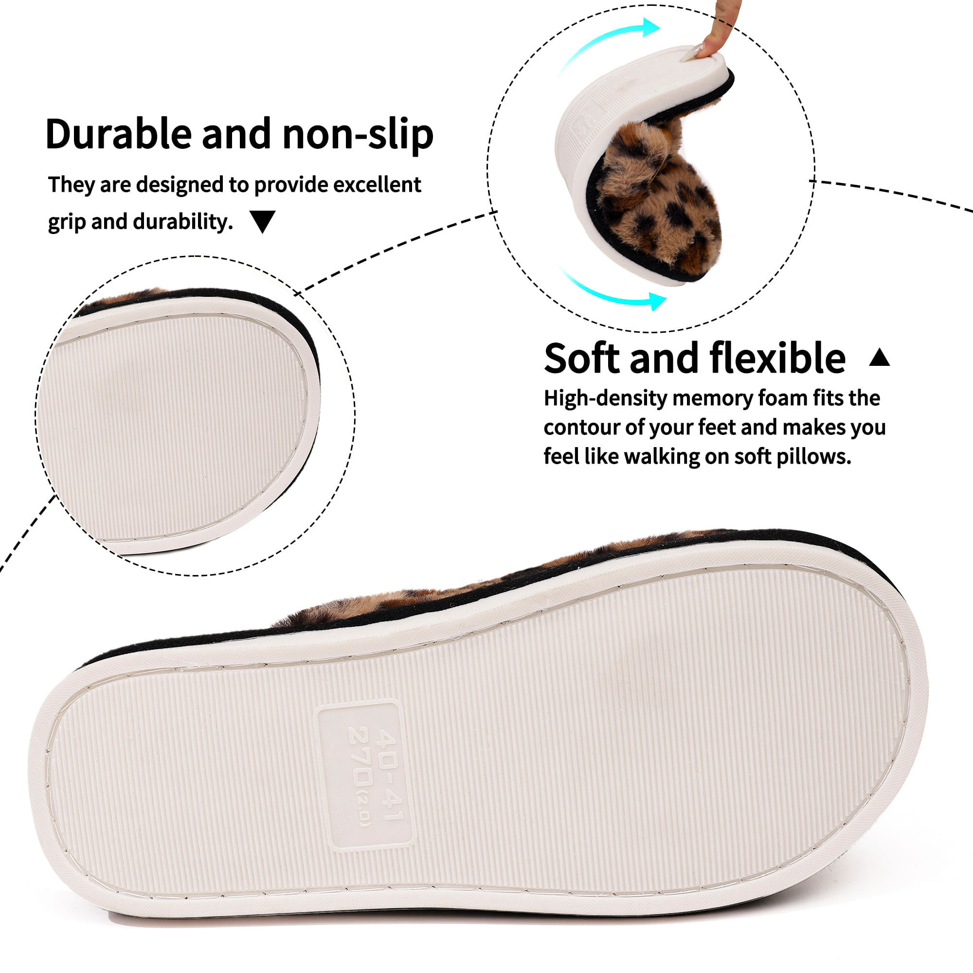 Ecetana Women's Fuzzy Slippers with Memory Foam photo 5