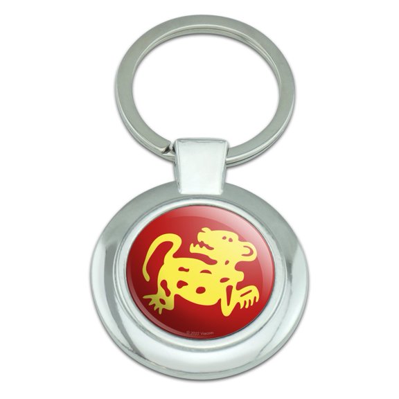 Hidden Temple Red Jaguars Keychain Classy Round Chrome Plated Metal