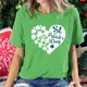 thumbnail image 4 of Fiudx Camisas de Mujer Camiseta de Manga Corta Estampada con Cuello Redondo a La Moda para Mujer, Camisetas Holgadas Informales, 4 of 6
