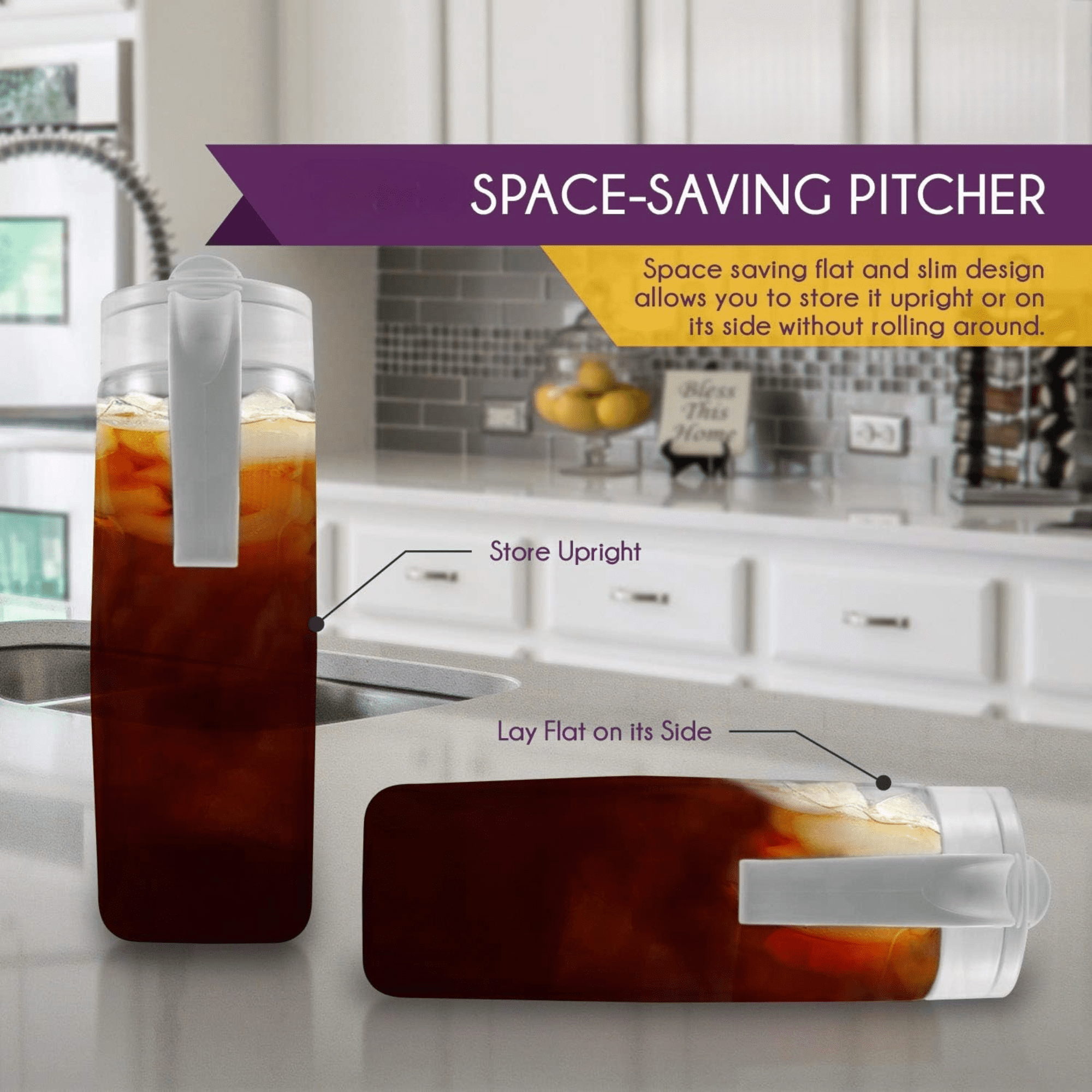 Locking Spout Beverage Pitcher, 3.1qt, BPA Free, Made in Japan (White),For water, coffee, tea, juice, and other beverages.
