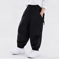 thumbnail image 5 of HAYIMI Toddler Pants Boys Casual Jogger Pants Elastic Ankle Cargo Trousers Kids Youth Teenage Boys Loose Fit Comfortable Outdoor School Wear Stylish Solid Color Daily Slacks, 5 of 5