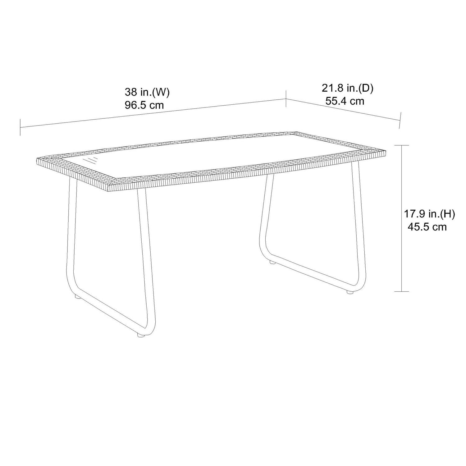 Table en osier pour patio Pebbleton Mainstays - Gris Osier tissé à la main