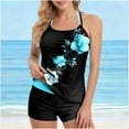 thumbnail image 2 of Lovzfmll Tankini Set for Women, Adjustable Halter Printed Top and Shorts, Bathing Suit with Pads for Summer Beach, 2 of 7