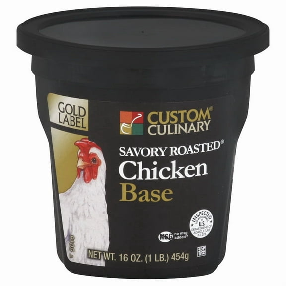 (Price/Case)Gold Label No Msg Added Savory Roasted Chicken Base Paste 1 Pound Tub - 6 Per Case