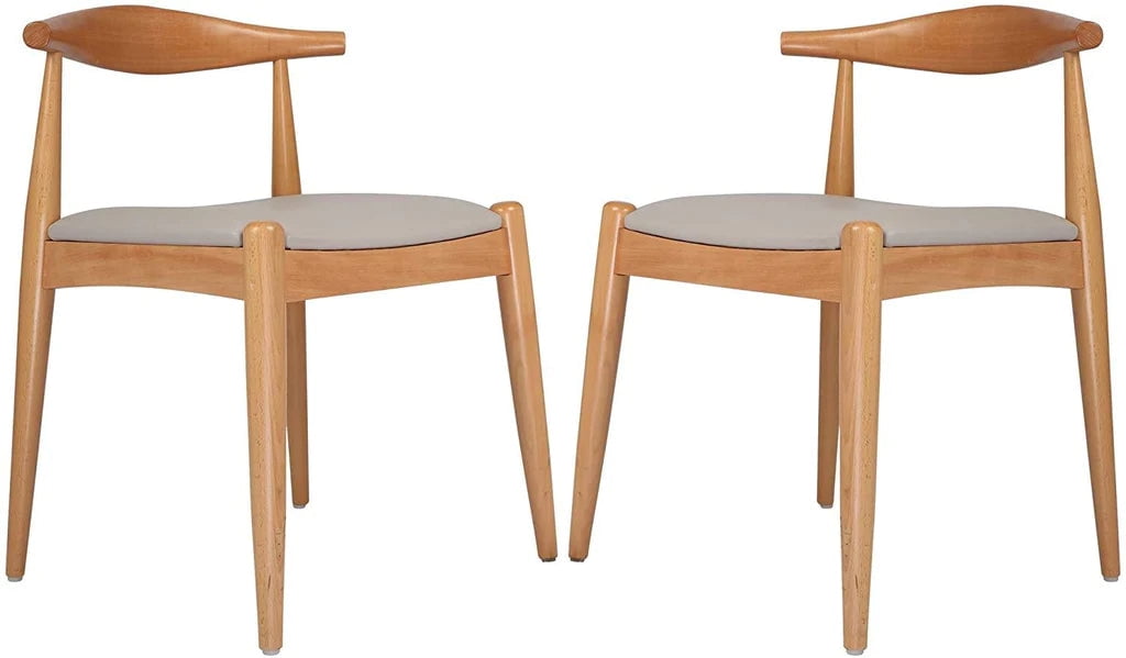 MidCentury Side Modern Dining Chairs, Armless Wooden LowBack Dining