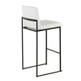 thumbnail image 4 of Fuji Contemporary High Back Barstool In Black Steel And White Faux Leather - Set Of 2, 4 of 7