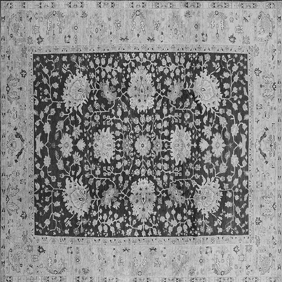 Ahgly Company Indoor Square Oriental Gray Traditional Area Rugs, 7' Square