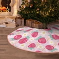thumbnail image 4 of Salouo Floral Strawberr Christmas Tree Skirt 30" Farmhouse Christmas Decorations Snowman Xmas Tree Skirt Tree Mat for Holiday Party Decor, 4 of 8