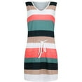 thumbnail image 3 of ZKCCNUK Women Casual V-Neck Sleeveless Bandage Stripe Printing Loose Vest Sling Dress Wedding Guest Dresses for Beach Party, 3 of 5